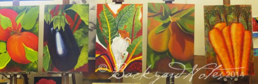 Arrangement possibility #2. The Swiss Chard remains unfinished at the point